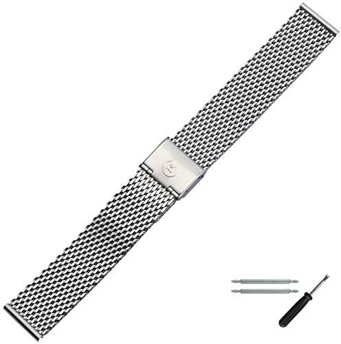 MARBURGER Uhrenarmband 22mm Edelstahl Silber - Werkzeug Montage Set 84907220020