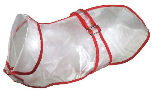 Hunter Regenmantel für Hunde, Rückenlänge 55 cm, Halsumfang 47 cm, Bauchgurt 71-94 cm, transparent