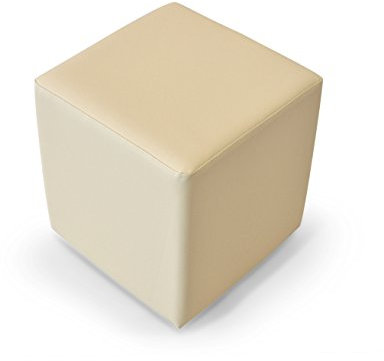 moebel-eins KUBUS Sitzwürfel Bandscheibenhocker Sitzhocker Fußhocker in beige 50x45x45 cm, beige