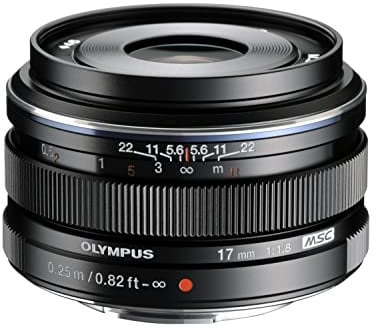 OM System Olympus M.Zuiko Digital 17 mm F1.8 schwarz für Micro Four Thirds Systemkamera, kompaktes Design, schönes Bokeh, hell