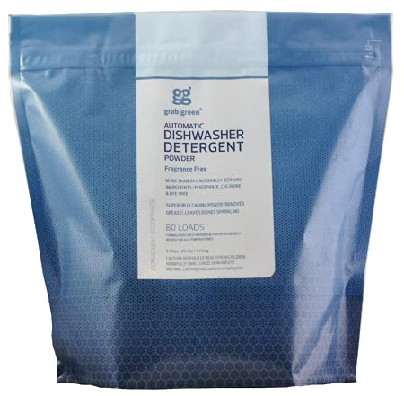 Grab Green Detergente en polvo automático para lavaplatos, 51 onzas 854822003196 , 51.0 Ounce, 1