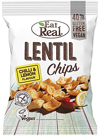 Eat Real Lentil Chips Lemon Chilli 113g (Pack of 12)