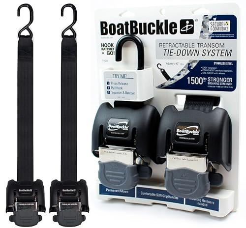 BoatBuckle G2 Edelstahl-Spanngurt (schwarz), 1 Paar