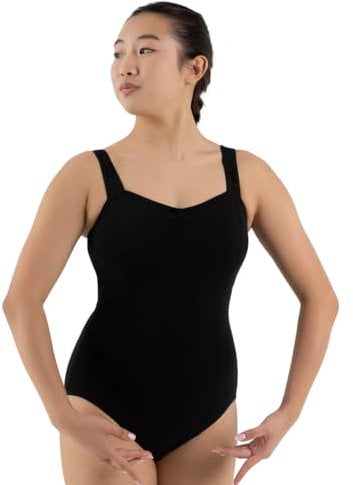 Capezio Classic Pinch-Front Princess Tank Leotard Collant, Black, M Femme