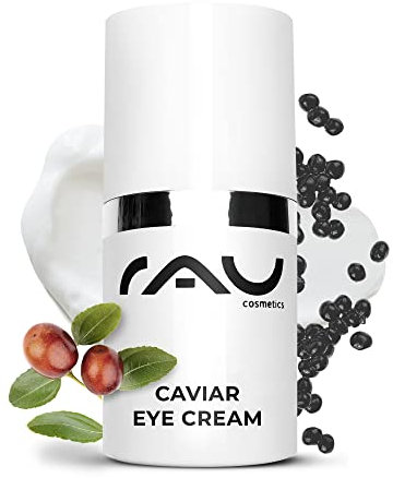 RAU Cosmetics Caviar Eye Cream 15 ml - Anti-Aging Augenpflege gegen Falten - Mit Palmitoyl-Tripeptide-5 & wertvollem Kaviar - Reduziert Augenringe & glättet die Haut