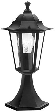 Eglo Lámpara de exterior Laterna 4, luz de exterior de 1 llama, lámpara con base de aluminio fundido y cristal, color negro, portalámparas E27, IP44
