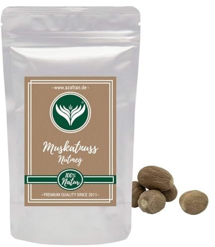 Azafran Muskatnüsse ganz 80/85 aus Indonesien 10 Stk | Warm-würziges Aroma zum frischen Reiben – ideal für Kartoffelgerichte, Gratins, Suppen und cremige Saucen