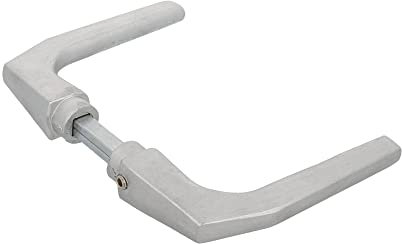 Amig - Juego de Manillas sin Placa para Puertas - Mod. 2114-104 x 56 mm - - Diseño Elegante y Sencillo - Manija de Agarre Ergonómico - Aluminio Plateado