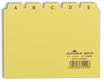 Durable Leitregister A - Z, A6 quer, 1 Stück, gelb, 366004