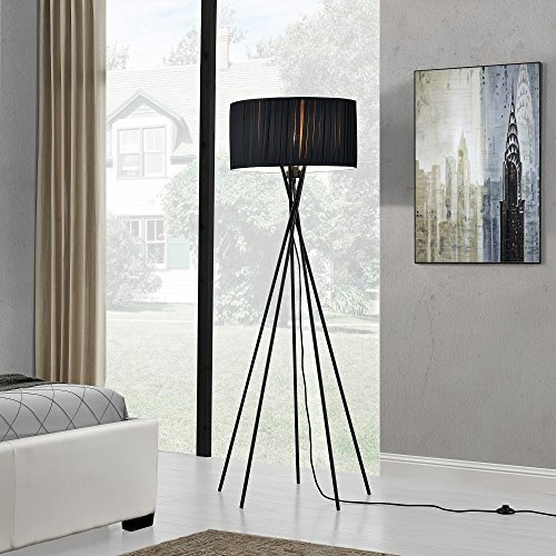 lux.pro Stehleuchte - Black Mikado - (1 x E27 Sockel)(155 cm x Ø 48 cm) Stehlampe Fußbodenlampe Zimmerlampe Wohnzimmerlampe Schwarz