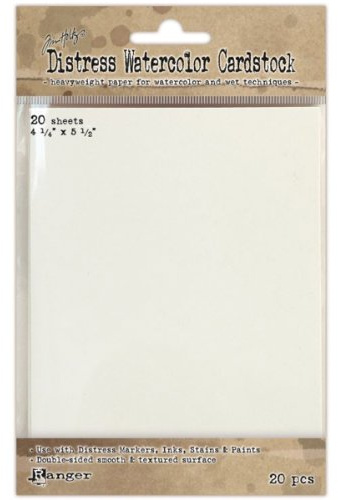 Ranger Time Holtz Distress Watercolor Cardstock, 4.25 by 5.5-Inch, 20-Pack ,Multicolor