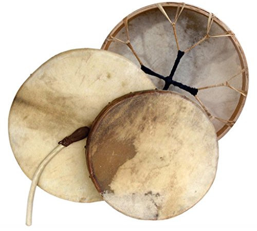 Terré Schamanentrommel Ø 40 cm Rahmentrommel Mehrschichtiger Holzrahmen Rund Ziegenhaut Shaman Drum inklusive Stick