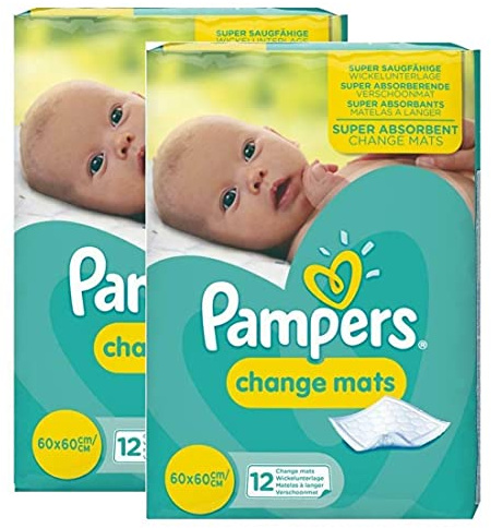 24 Pampers Wickelunterlagen Babymatten (12x2)