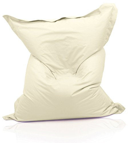 Kinzler S-10137/01 XXL Riesensitzsack, 140x180 cm, neue Styroporkügelchen, Sitzsack Outdoor Indoor, in vielen verschiedenen Farben, mit Innensack, natur