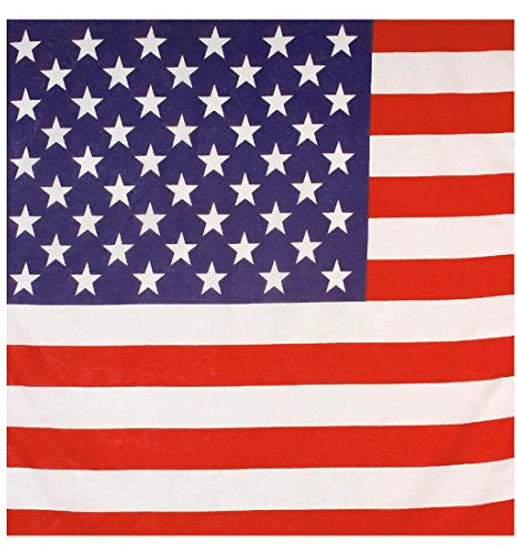 USA Bandana Amerika Kopftuch Männer Herrenkopftuch Stars and Stripes Kopfbedeckung Kostüm Accessoire Easy Rider Rocker Biker Haube Tuch