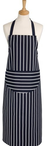 Classic Butcher's Stripe Extra Long Adult Apron in Navy Blue