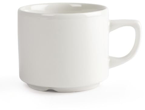Tasses à Thé Maple Empilables Blanches Unies 200ml Churchill - Lot de 24