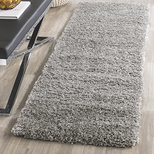 SAFAVIEH California Shag Collection Accent Rug - 2'3 x 5', Silver, Non-Shedding & Easy to Clean, Ultra Plush Thick Pile, Ideal for Foyer, Entryway, Accent Space (SG151-7575)
