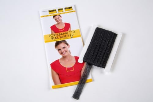 Vilene Schrägband zum Aufbügeln, 12 mm, 5 m, Anthrazit