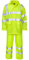 Unisex Hi Vis Viz Rainsuit 2 Piece Set High Visibility Men Women Hooded Puddle Ladies Rain Suit Jacket & Trousers Waterproof Pvc Workwear Rain Wear (Hi Vis Yellow, 3XL)