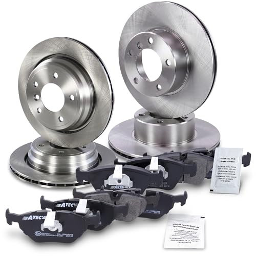 BESTPRICE Bremsenset inkl. Bremsscheiben vorne Ø 296 mm + hinten Ø 298 mm + Bremsbeläge vorne und hinten, Kompatibel mit BMW 5er (E39), 5 Touring (E39)
