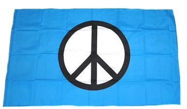 FahnenMax Fahne/Stockflagge Peace Zeichen blau NEU 30 x 45 cm Flagge
