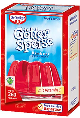 Dr. Oetker Professional Götterspeise mit Himbeer-Geschmack, Götterspeisenpulver in 1 kg Packung