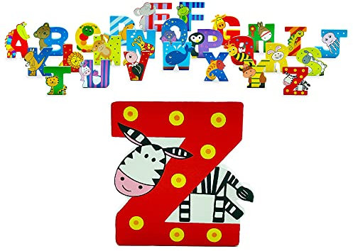 Wooden Letters by Orange Tree Toys, Letter Z for Zebra - Alphabet Animals Letters for Personalised Baby Name, Toy Box, Door, Wall Decorations - Safari Nursery Decor, Boys Girls Bedroom Accessories