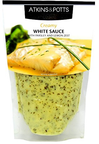 Atkins & Potts - White Sauce with Parsley and Lemon Zest Finishing Sauce - 350g (Case of 6)