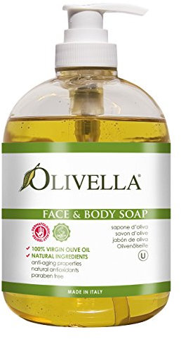 Olivella Face and Body Soap Made from Italian Virgin Olive Oil, Net 16.9 Fl. Oz.