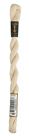 Anchor Perlgarn Stärke 5 4585000-00387 creme Stickgarn, 100 % Baumwolle, 5g Strängchen