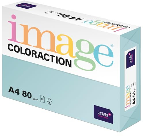 Image Coloraction Lagoon - farbiges Kopierpapier - DIN A4, 210 x 297 mm, 80 g/m² - buntes, holzfreies Druckerpapier für Kopierer - 500 Blatt - Hellblau