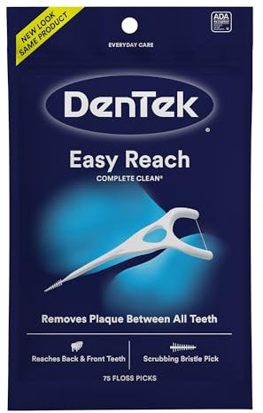 DenTek Complete Clean Easy Reach Zahnseide, kein Brechen und keine Shred Floss, 75 Stück