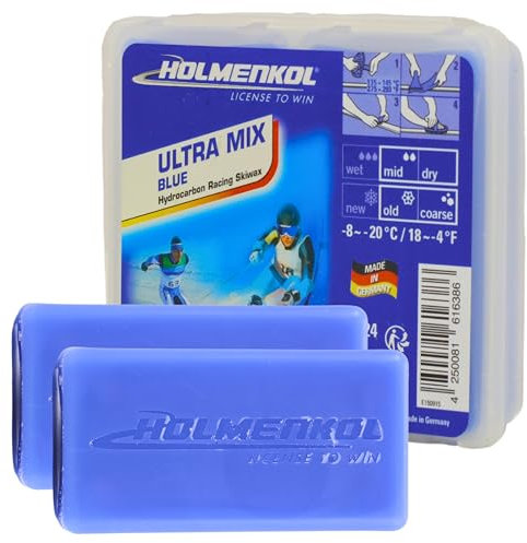 Holmenkol Unisex – Erwachsene Ultramix Blue Heißwachs, 2X 35 Gramm