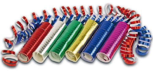 PARTY DISCOUNT ® Luftschlangen Metallic-Folie 3 Rollen Sortiert