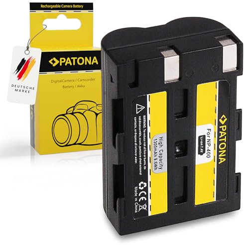 PATONA NP-400 Batteria 1300mAh compatibile con Konica Minolta Dimage A1 A2 A7 Dynax 5D 7D Maxxum 5D 7D Samsung GX-10 GX-20 Pentax K10D K20D NP400 NP 400