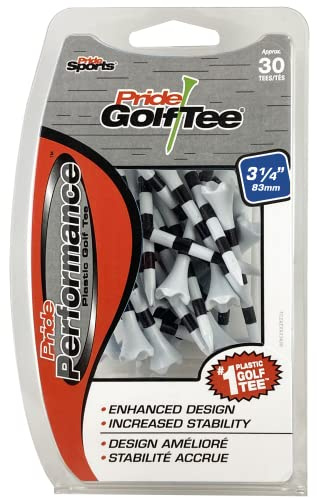 Pride Golf TEE Pride Performance Striped Golf Tees (Pack of 30), 3-1/4, White