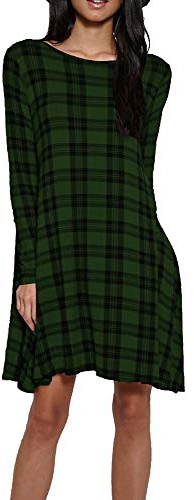 Re Tech UK Robe Patineuse - pour Femme - Jersey - Longueur midi/Manches Longues