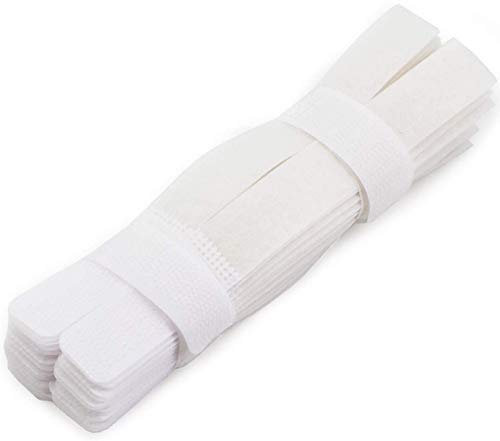 PASOW Kabelbinder, wiederverwendbar, 17,8 cm, Weiß, 50 Stück