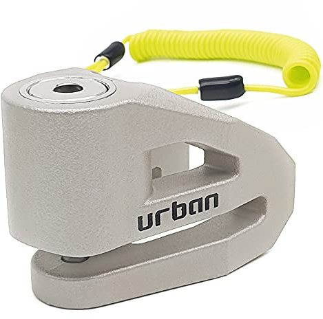 Urban UR206T Candado Moto Disco, ø6mm, Diseño Más Ligero, Seguridad Compacta y Eficaz, Fácil Bloqueo, Cable Recordatorio, Antirrobo Bloqueo Pinza Disco Freno Universal Bicicleta, Patinete Electrico