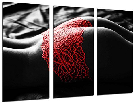 Wandbild - Frau sexy, sinnlich, nackte Mädchen, 97 x 62 cm, Holzdruck - XXL Format - Kunstdruck, ref.26413