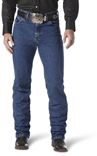 Wrangler Hochwertige Herren-Jeans, Cowboy-Schnitt, schmale Passform, Dark Stone, 34W / 38L