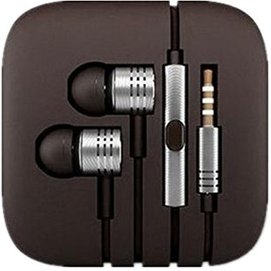 Ample Headphones/Handsfree Earphones With Microphone Mic and Volume Control Remote Quality Sound In Ear Hands free Headphones Earbud + Mic (SILVER)