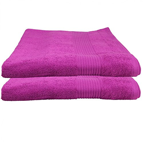Julie Julsen 2er Pack Duschtuch 23 Farben erhältlich weich und saugstark 500gsm Öko Tex Pink 70 x 140 cm