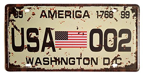 Amerikanische Flagge Washington D.C. 002 Retro Vintage Auto Nummernschild Blechschild geprägte Tag Größe Home Pub Bar Dekor 6 x 12