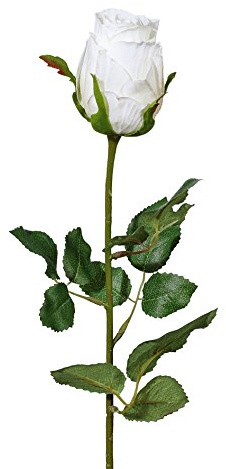 Kunstblumen, Seidenblume, Rose. Ca 54 cm. Rosen 1 Stück. Weiß Weiss -40