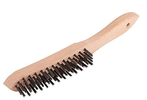 wolfcraft Cepillo manual de alambre de acero, modelo de madera I 2722000 I Para eliminar el óxido y limpiar