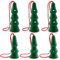 BRUBAKER 6er Set Christbaum Anhänger Tannenbaum - Natürlicher Holz-Baumschmuck handbemalt für den Weihnachtsbaum