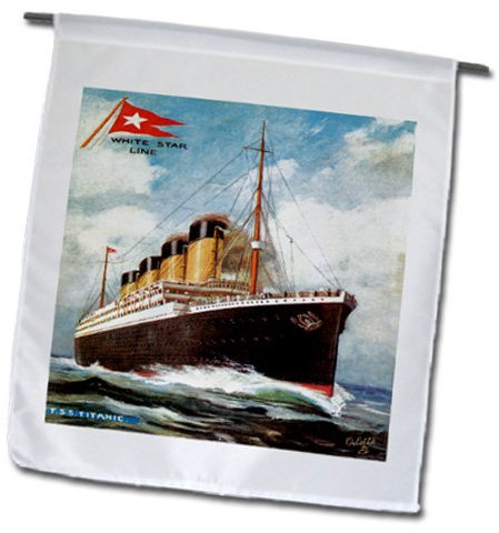 3dRose FL_149236_1 Vintage White Star Line Ss Titanic Garden Flagge, 30,5 x 45,7 cm