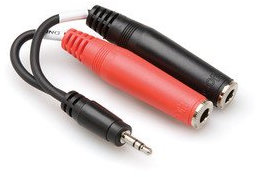 Trsm 3,5 mm vers Dual 0,6 cm TSF stéréo câble de dérivation [Lot de 2]